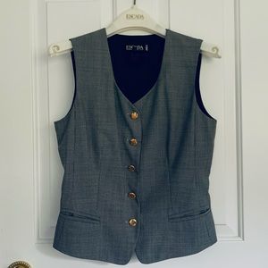 Vintage Escada Checkered Vest Size 36